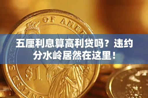 武汉五厘利息算高利贷吗？违约分水岭居然在这里！