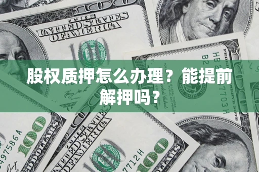 武汉股权质押怎么办理？能提前解押吗？