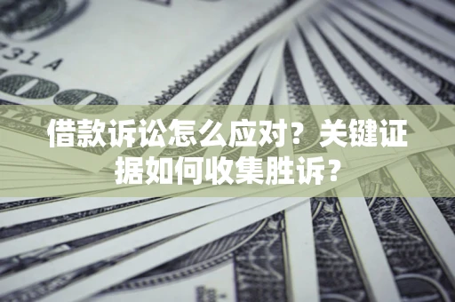 武汉借款诉讼怎么应对？关键证据如何收集胜诉？