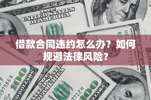 武汉借款合同违约怎么办？如何规避法律风险？